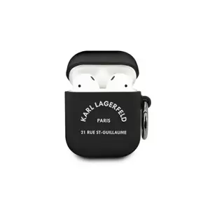 Karl Lagerfeld Apple Airpods szililkon tok, fekete, KLACA2SILRSGBK
