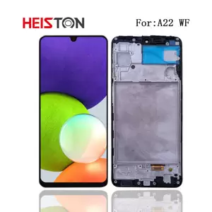 Heiston OLED Fekete kijelző kerettel Samsung A22 4G készülékhez